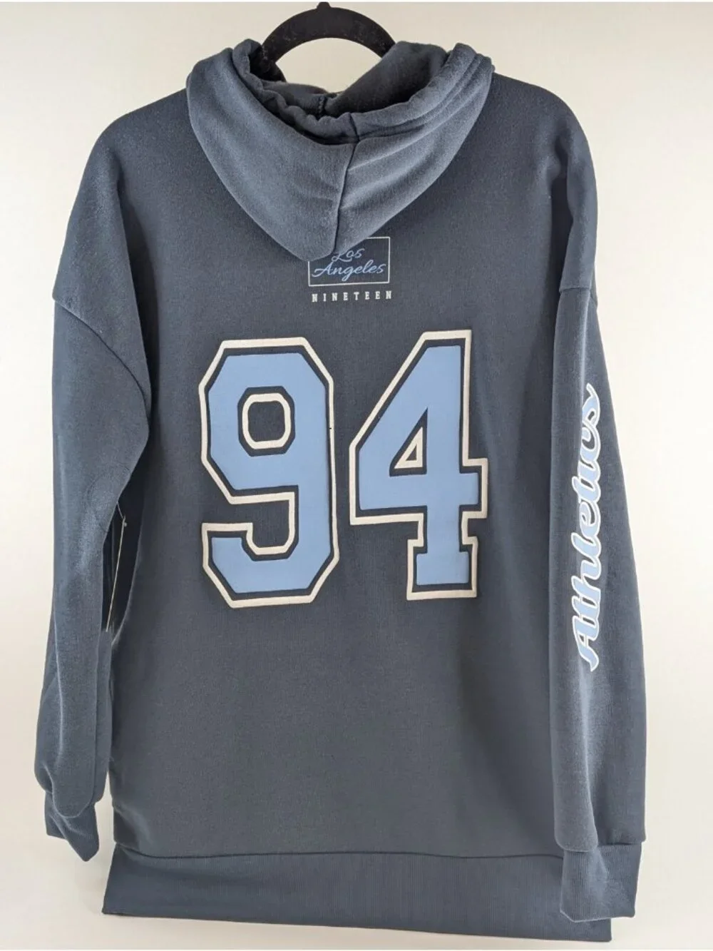 Sugarkiss LA Athletics 94 Womens Medium Hoodie Blue Oversized Long Sweatshirt